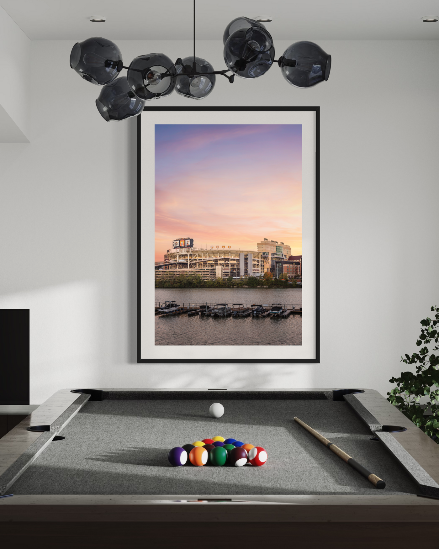 Neyland Stadium Sunrise Limited Edition displayed in a refined room interior