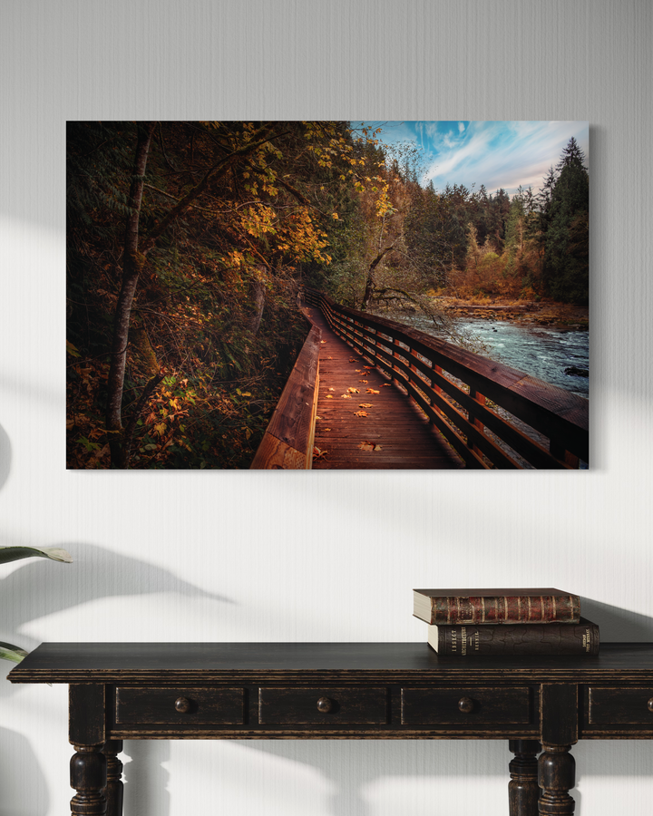 Autumn Forest Boardwalk | PNW Landscape Fine Art Print | Nature Wall Art Metal, Canvas, Paper, Acrylic Chris Fabregas Photography Wall Art print High-quality fine art photography print 