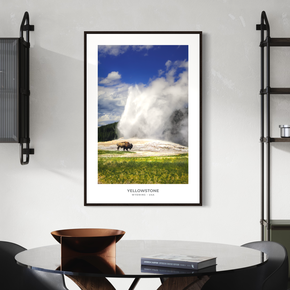 Chris Fabregas Fine Art Photography Digital Download Bison & Old Faithful – Yellowstone National Park Digital Download Wall Art print High-quality fine art photography print 