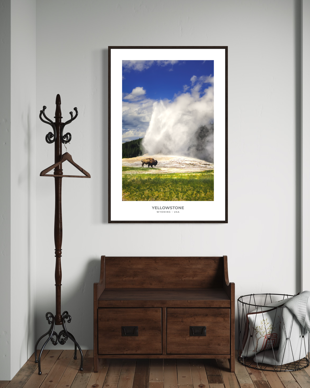 Chris Fabregas Fine Art Photography Digital Download Bison & Old Faithful – Yellowstone National Park Digital Download Wall Art print High-quality fine art photography print 