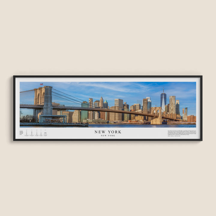 Chris Fabregas Fine Art Photography Panoramic Poster New York City Skyline Panoramic Print | 12"x36" Fine Art Wall Art | NYC Archival Quality Poster for Home & Office Decor Wall Art print High-quality fine art photography print 