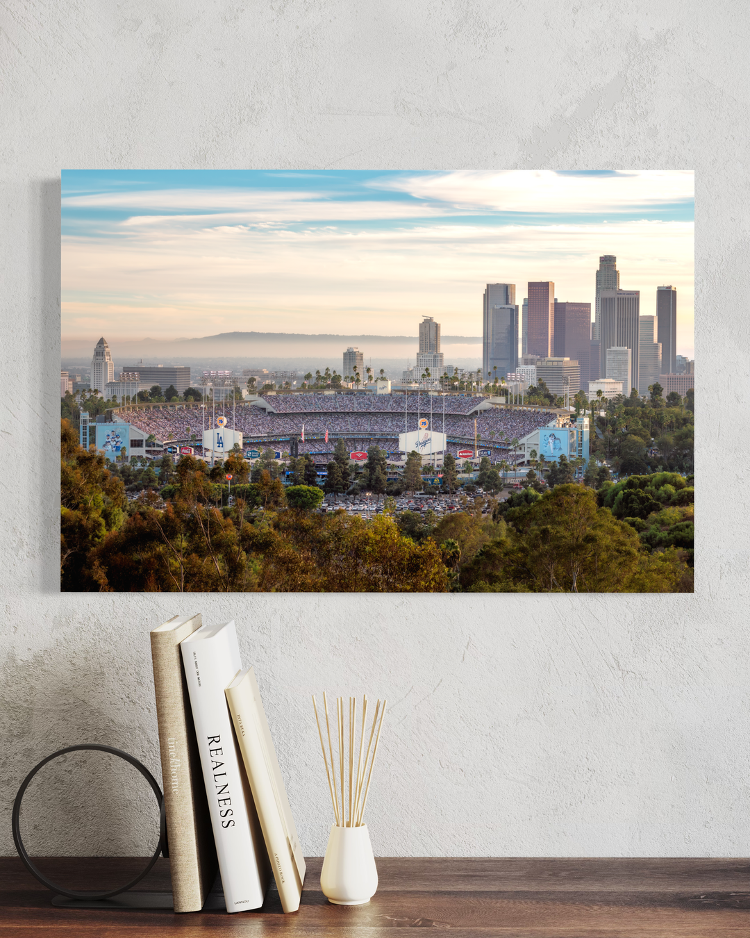 Chris Fabregas Photography Metal, Canvas, Paper Dodger Stadium and LA Skyline, Game Two 2024 World Series Wall Art print High-quality fine art photography print 