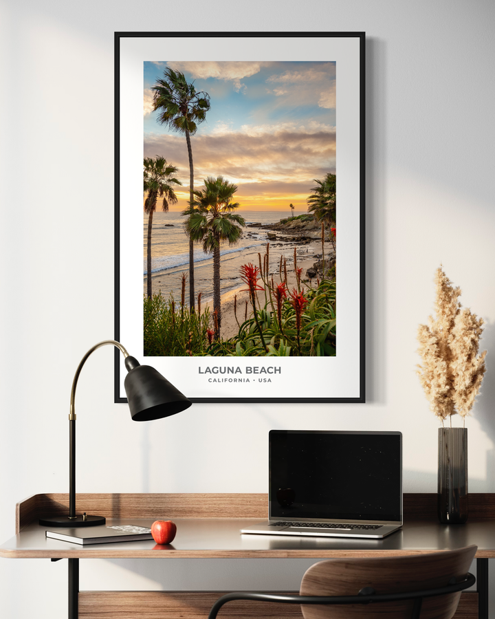 Chris Fabregas Fine Art Photography Digital Download Laguna Beach Sunset Digital Download – Palm Trees & Ocean View Wall Art print High-quality fine art photography print 