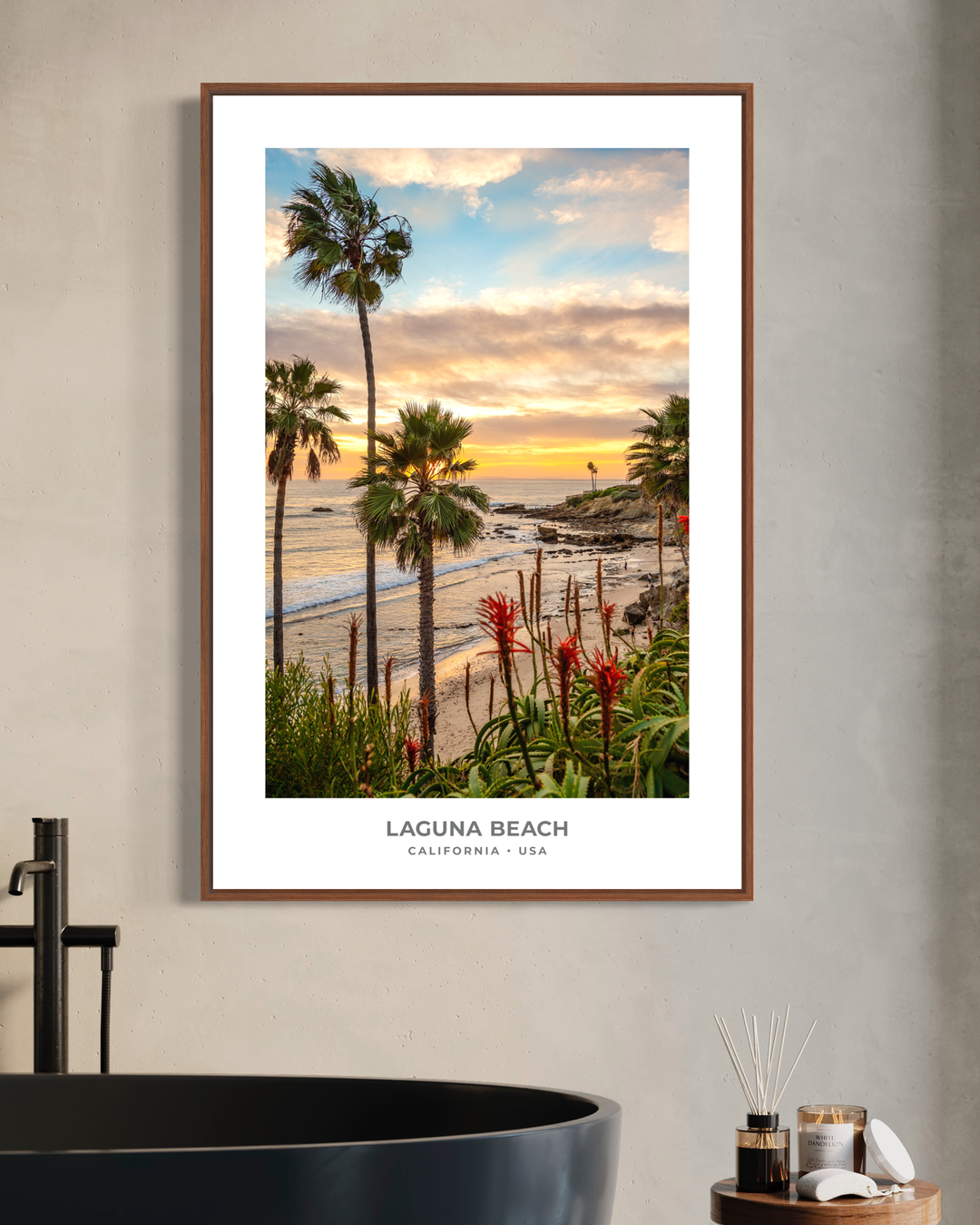 Chris Fabregas Fine Art Photography Digital Download Laguna Beach Sunset Digital Download – Palm Trees & Ocean View Wall Art print High-quality fine art photography print 