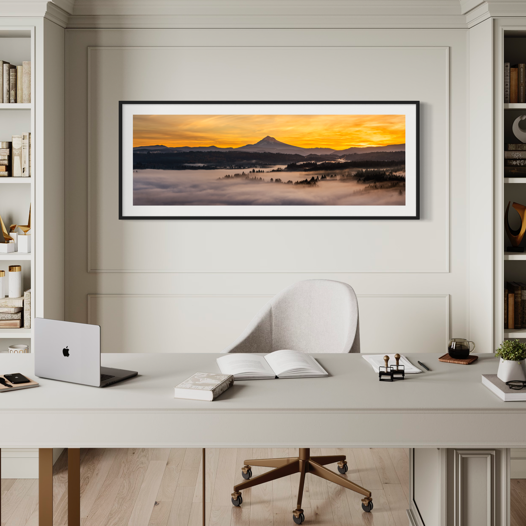 Mount Hood Panoramic Sunrise | PNW Landscape Fine Art Print Metal Print, Canvas Chris Fabregas Fine Art Photography Wall Art print High-quality fine art photography print 