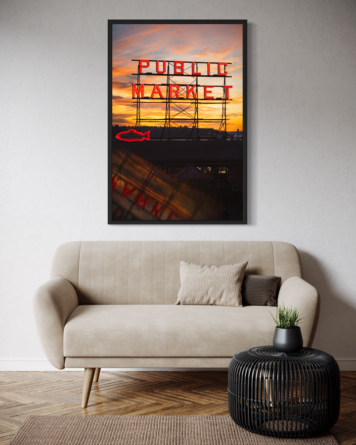 Chris Fabregas Photography Metal, Canvas, Paper, Acrylic Pike Place Market Neon Sign Print - Seattle Wall Art Photography Wall Art print High-quality fine art photography print 