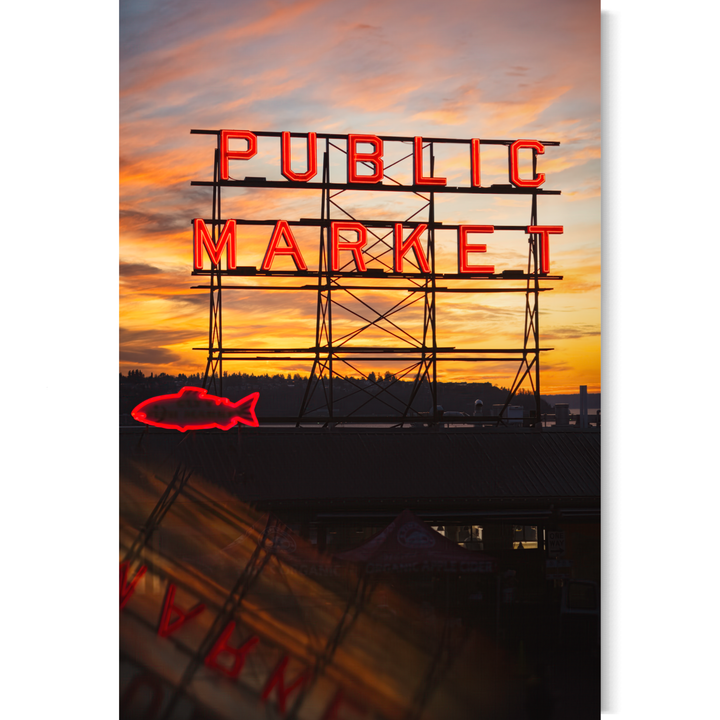 Chris Fabregas Photography Metal, Canvas, Paper, Acrylic Pike Place Market Neon Sign Print - Seattle Wall Art Photography Wall Art print High-quality fine art photography print 