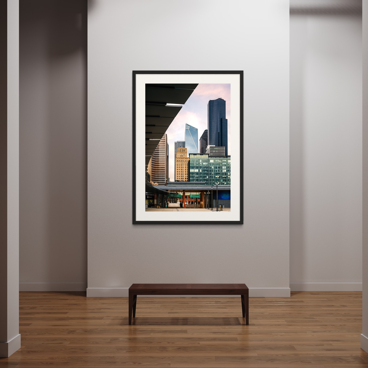 Seattle Downtown Architecture displayed in a contemporary room interior