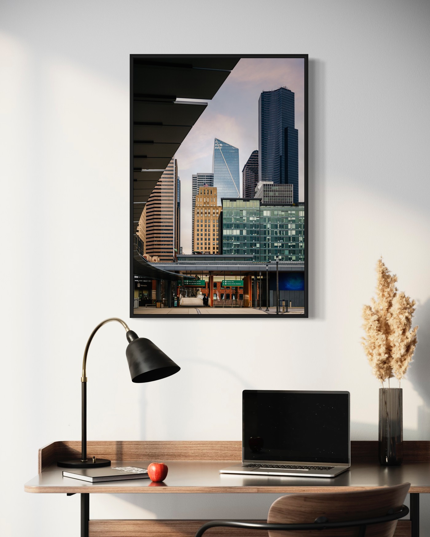 Seattle Downtown Architecture displayed in a modern room interior