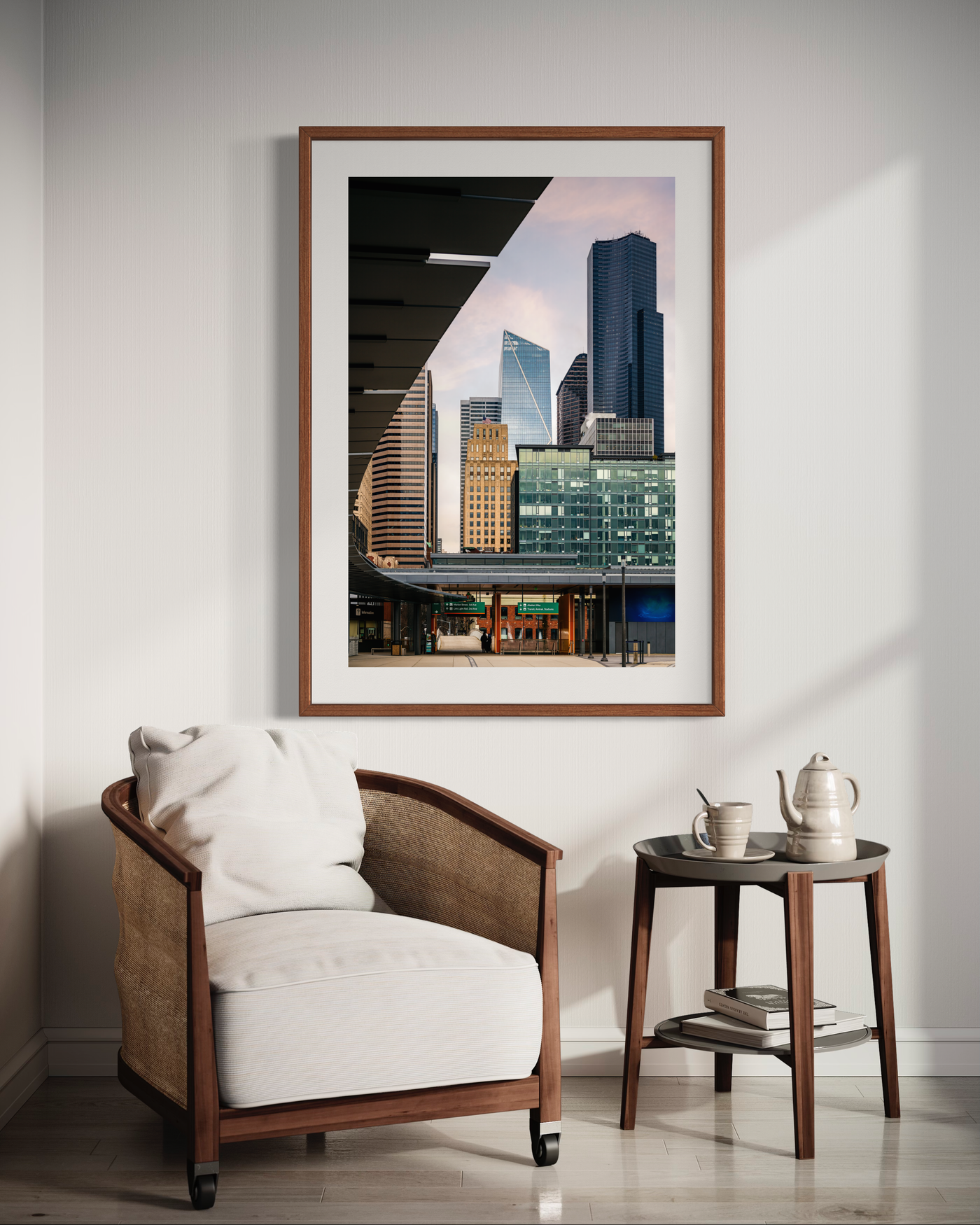 Seattle Downtown Architecture displayed in a refined room interior