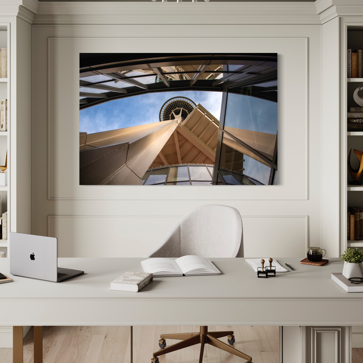 Seattle Space Needle displayed in a refined room interior