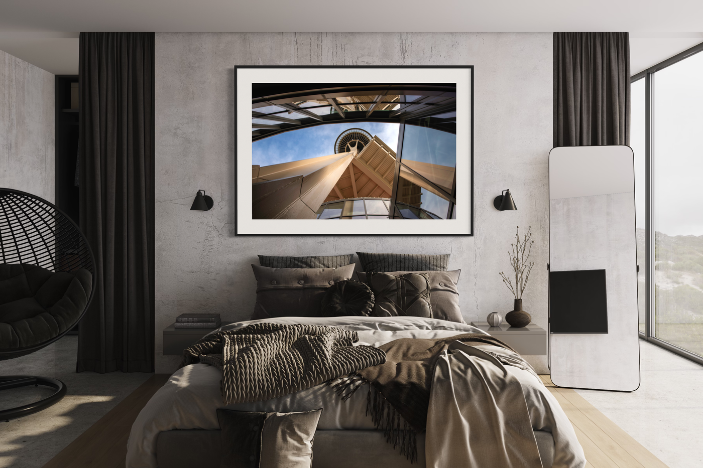 Seattle Space Needle displayed in an elegant room interior