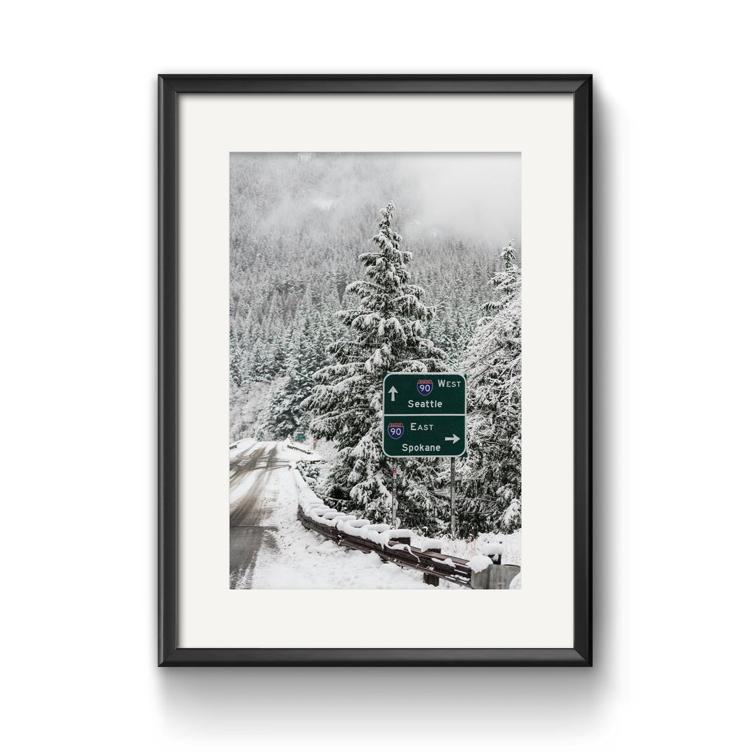 Chris Fabregas Photography Metal, Canvas, Paper, Acrylic Snowy Mountain Road Fine Art Print - Pacific Northwest Winter Scene Wall Art print High-quality fine art photography print 