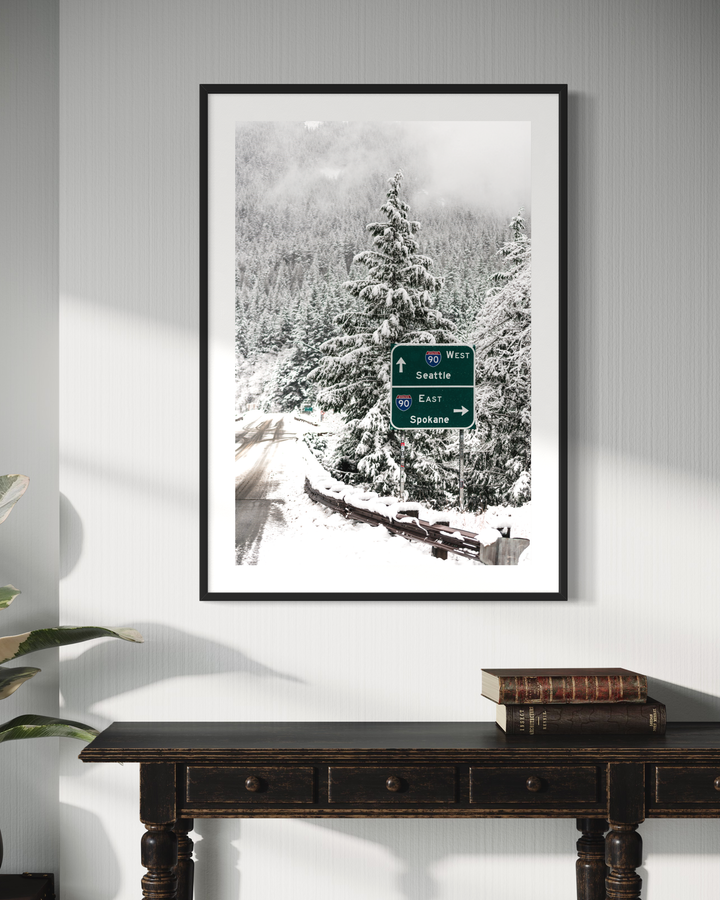 Chris Fabregas Photography Metal, Canvas, Paper, Acrylic Snowy Mountain Road Fine Art Print - Pacific Northwest Winter Scene Wall Art print High-quality fine art photography print 