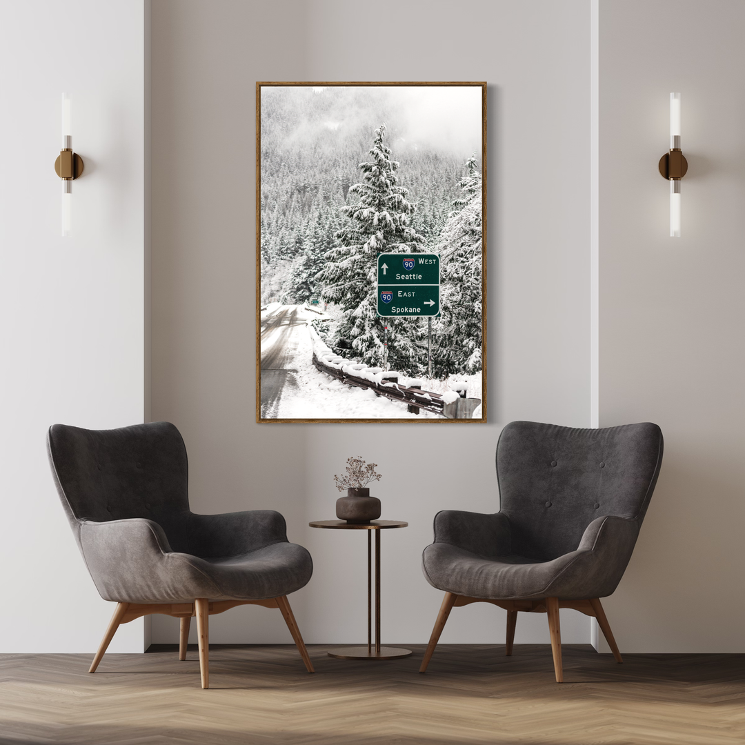 Chris Fabregas Photography Metal, Canvas, Paper, Acrylic Snowy Mountain Road Fine Art Print - Pacific Northwest Winter Scene Wall Art print High-quality fine art photography print 