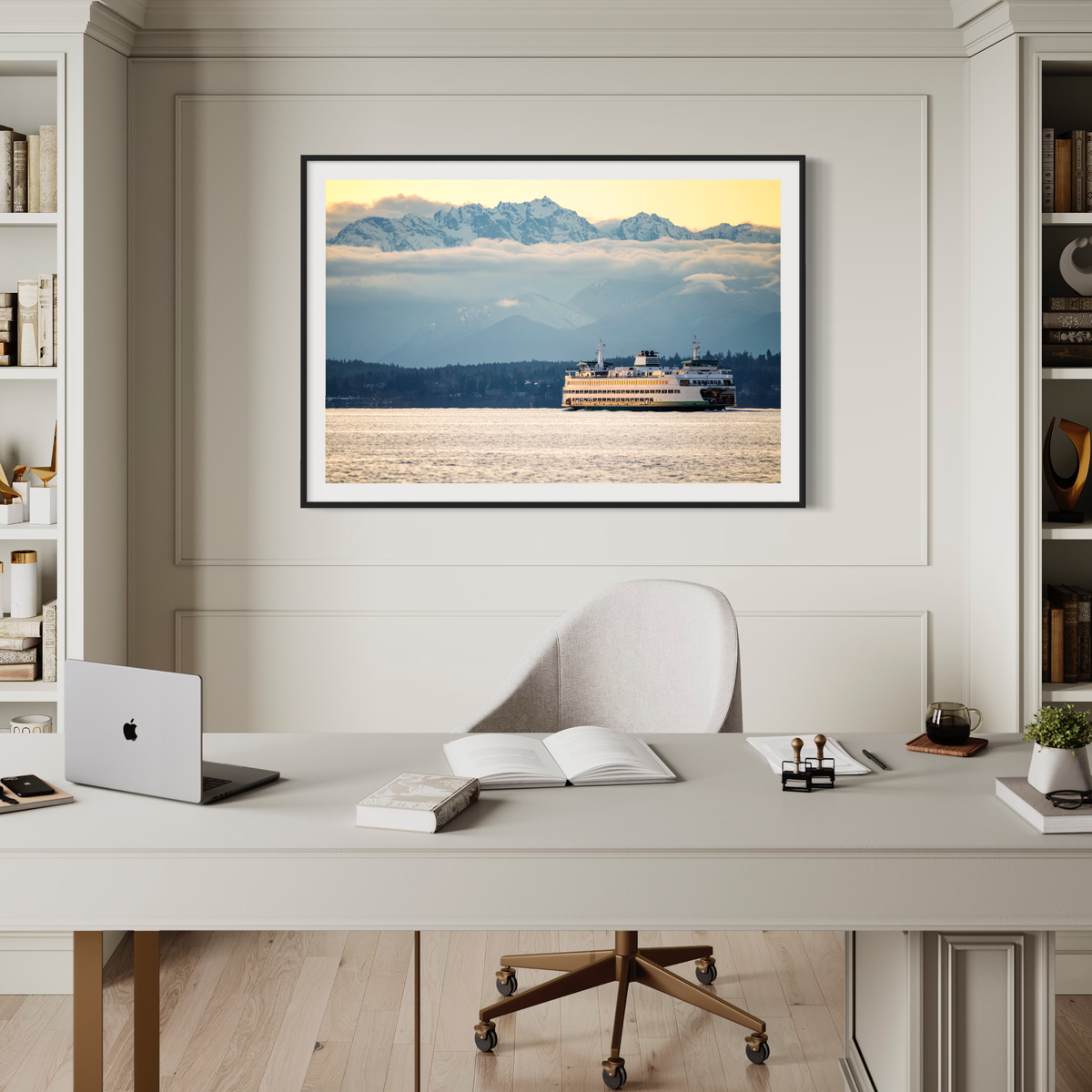 Washington State Ferry Pacific Northwest displayed in a contemporary room interior