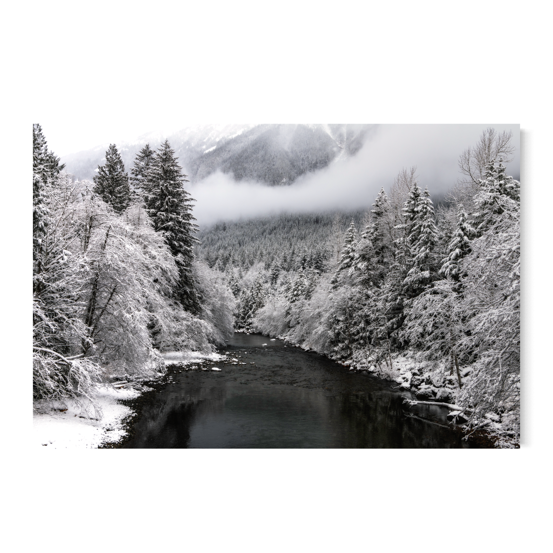 Chris Fabregas Photography Metal, Canvas, Paper, Acrylic Winter River Fine Art Print - Snowy Mountain Landscape Wall Art Wall Art print High-quality fine art photography print 