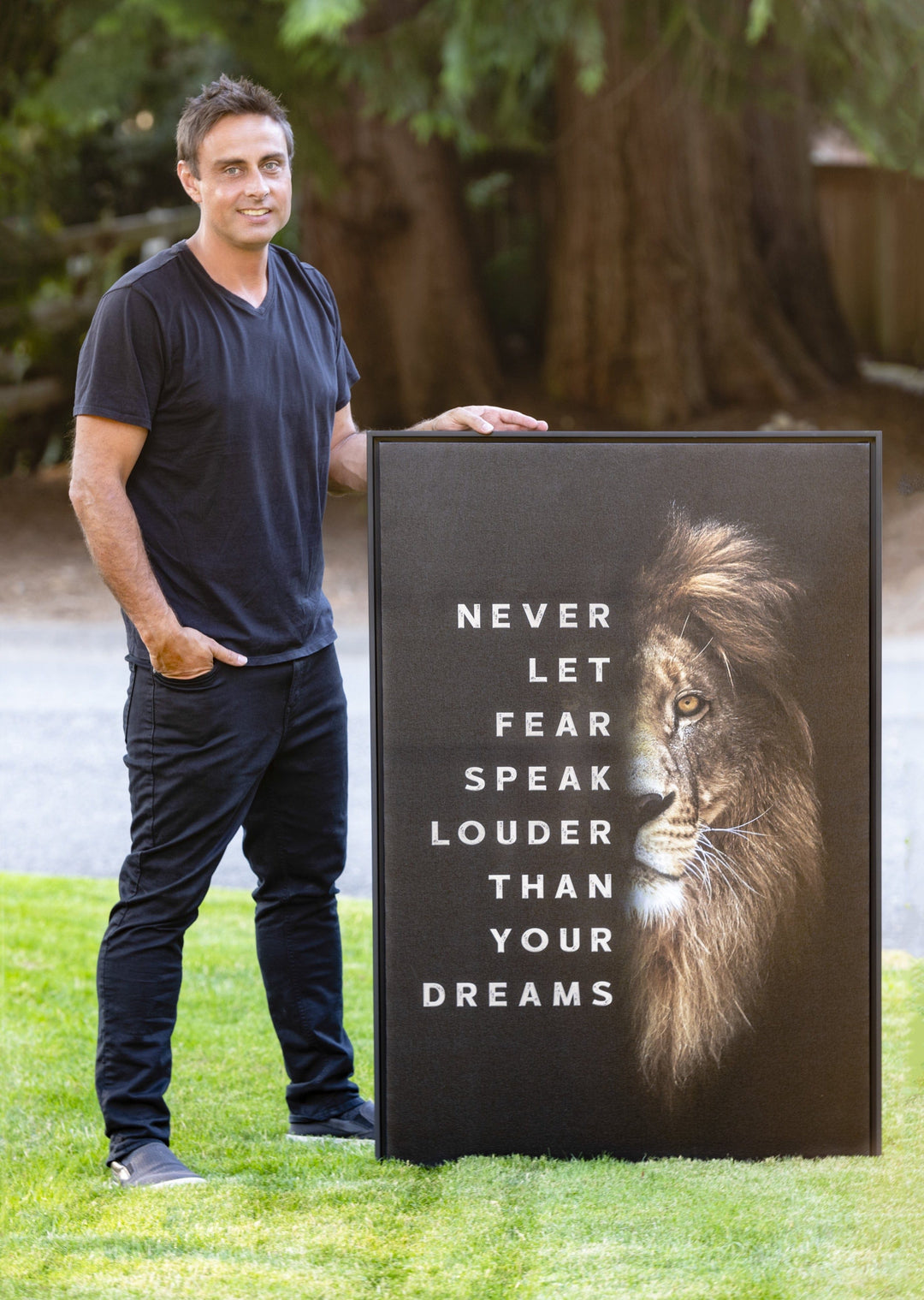 Chris Fabregas Fine Art Photography Motivational Canvas Lion Motivational Canvas - Never Let Fear Speak Louder Than Your Dreams Wall Art print