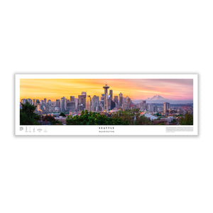 Chris Fabregas Fine Art Photography Panoramic Poster Seattle Skyline Panoramic Print From Kerry Park Updated Skyline Wall Art print