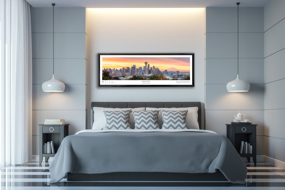 Chris Fabregas Fine Art Photography Panoramic Poster Seattle Skyline Panoramic Print From Kerry Park Wall Art print