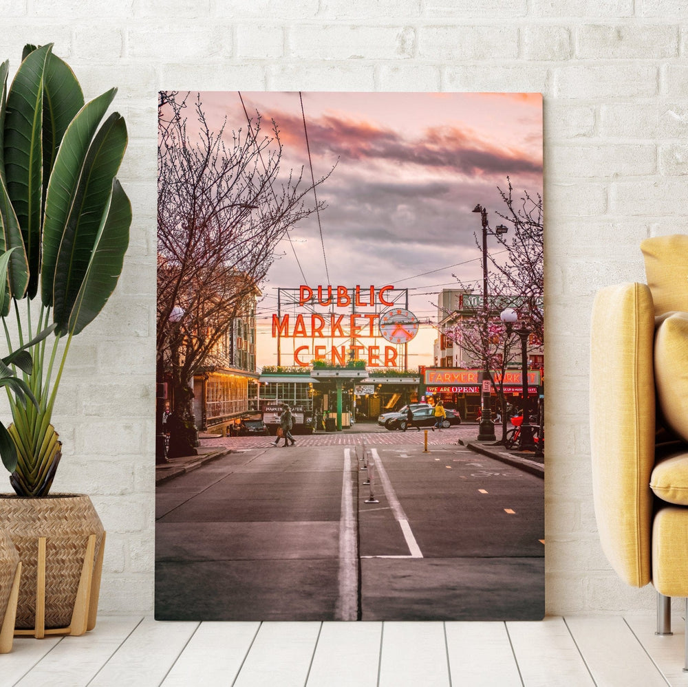Pike Place Market Seattle shown as a Canvas print
