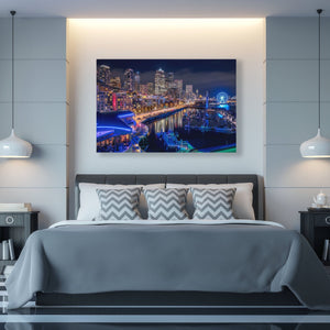 Chris Fabregas Photography Metal, Canvas, Paper Downtown Seattle At Night, Photographic Wall Decor Wall Art print