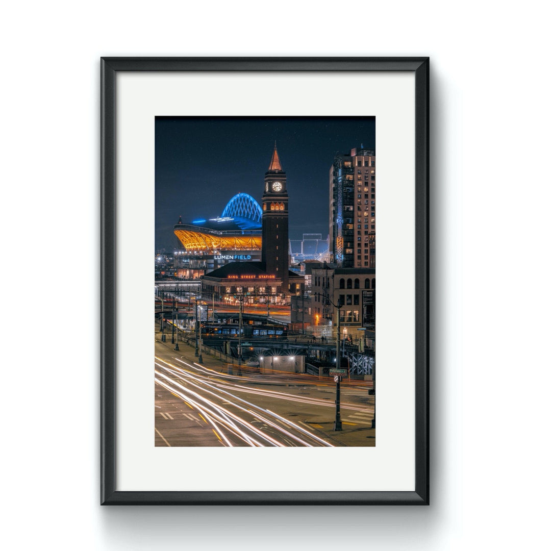 Chris Fabregas Photography Metal, Canvas, Paper Downtown Seattle Lumen Field & King Street Station Wall Art print