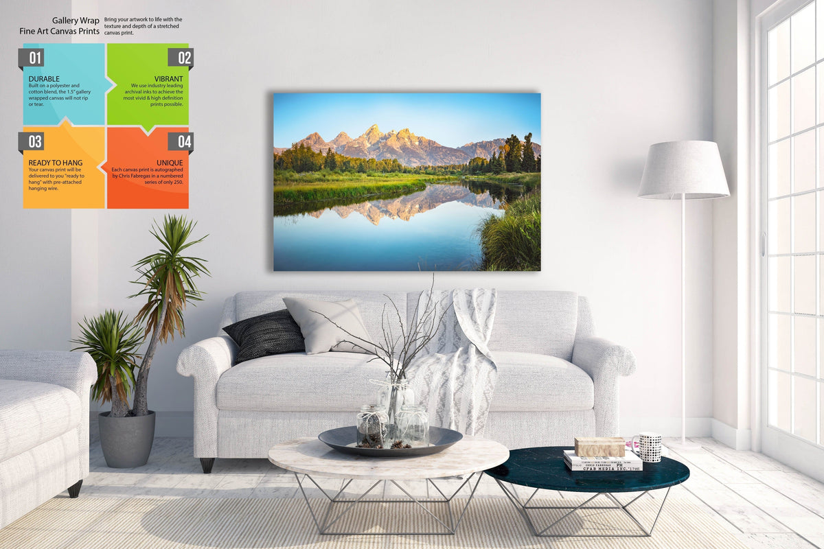 Schwabacher Landing Grand Teton displayed in a modern room interior