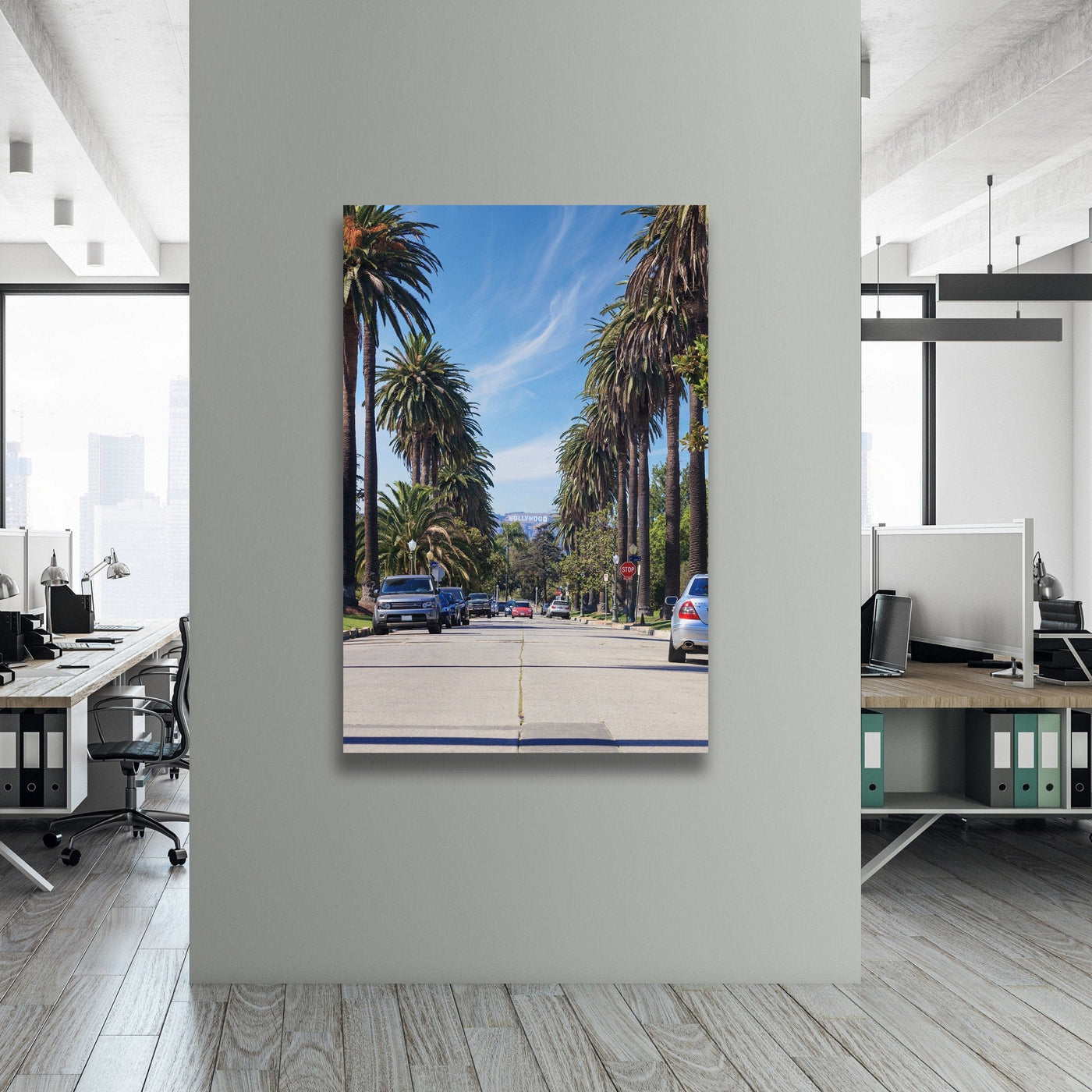 Hollywood Street Los Angeles displayed in an elegant room interior