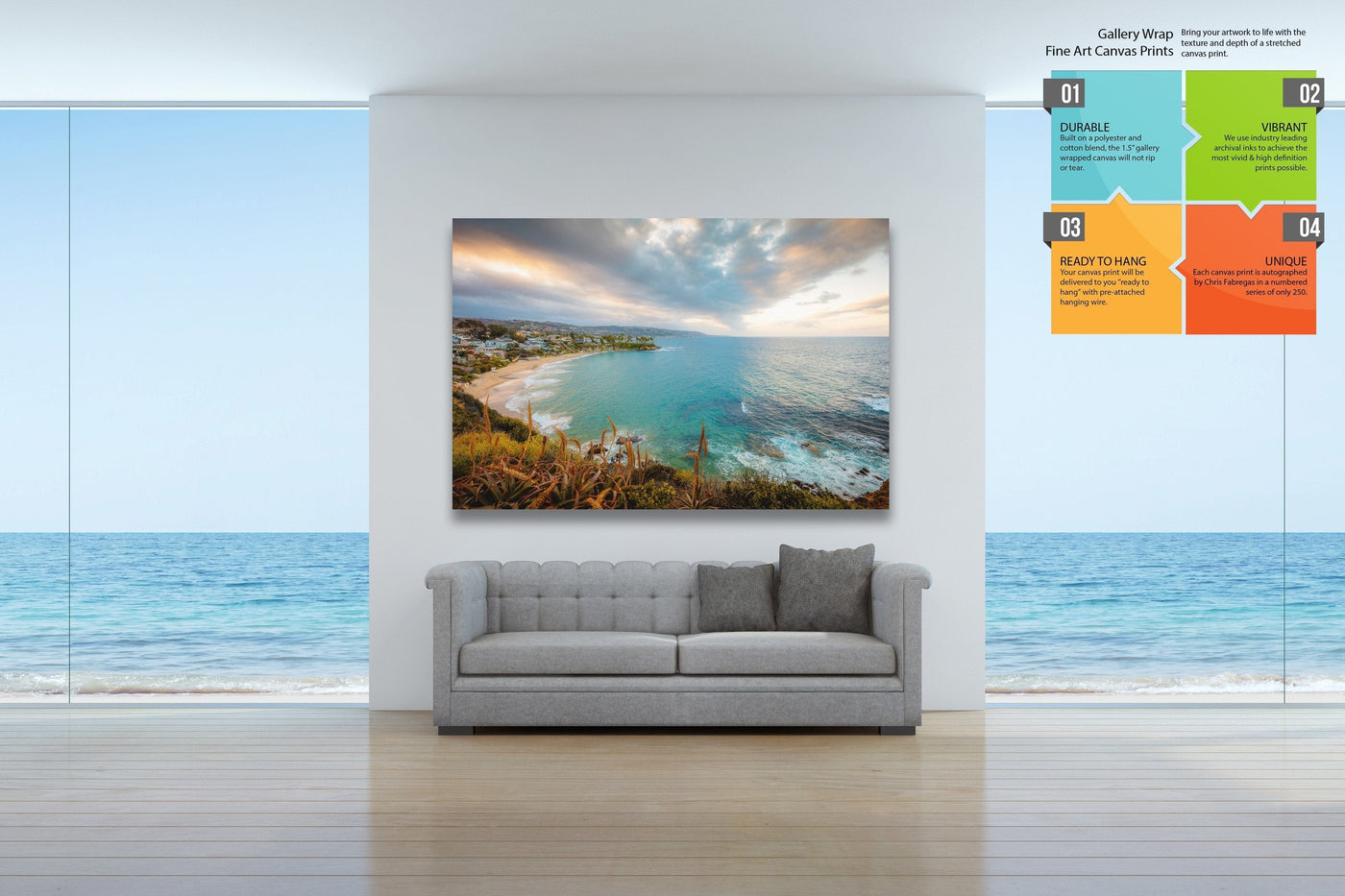 Laguna Beach Crescent Bay displayed in an elegant room interior
