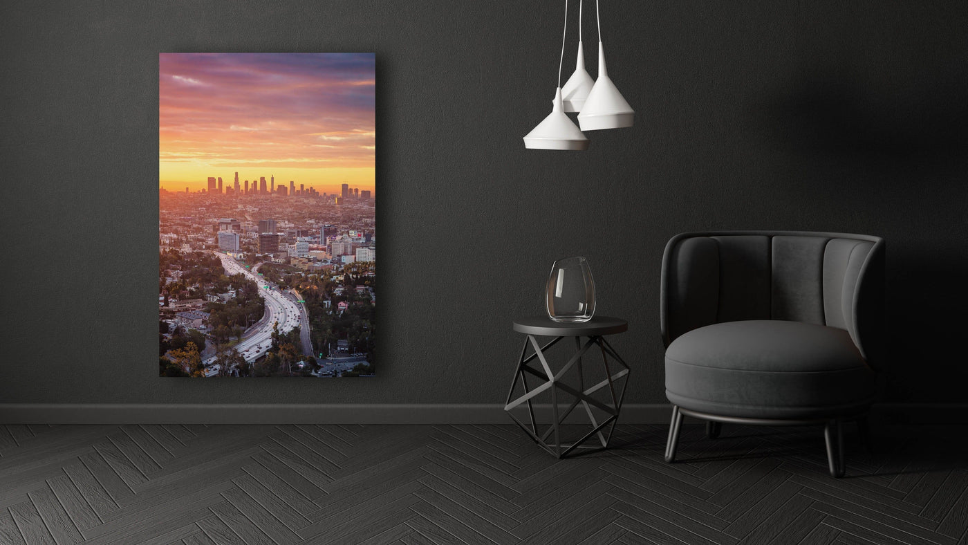 Los Angeles Sunrise displayed in a refined room interior