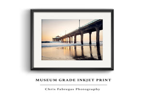 Chris Fabregas Photography Metal, Canvas, Paper Manhattan Beach Pier At Sunset, Wall Art Photography Wall Art print
