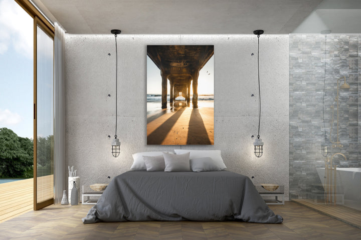 Chris Fabregas Photography Metal, Canvas, Paper Manhattan Beach Pier Sunset Pillars, California Wall Decor Photography Wall Art print