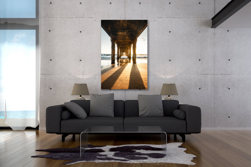 Chris Fabregas Photography Metal, Canvas, Paper Manhattan Beach Pier Sunset Pillars, California Wall Decor Photography Wall Art print