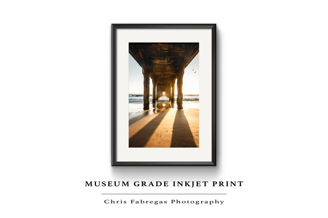 Chris Fabregas Photography Metal, Canvas, Paper Manhattan Beach Pier Sunset Pillars, California Wall Decor Photography Wall Art print