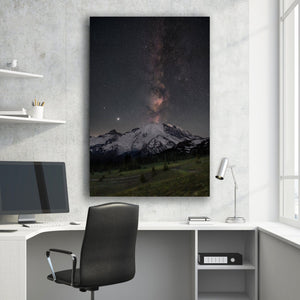 Chris Fabregas Photography Metal, Canvas, Paper Milky Way Eruption Over Mt. Rainier Wall Art print