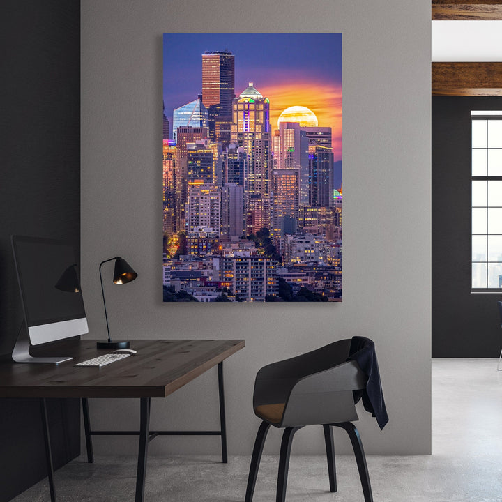 Chris Fabregas Photography Metal, Canvas, Paper SEATTLE SUPER MOON PHOTOGRAPHY Wall Art print