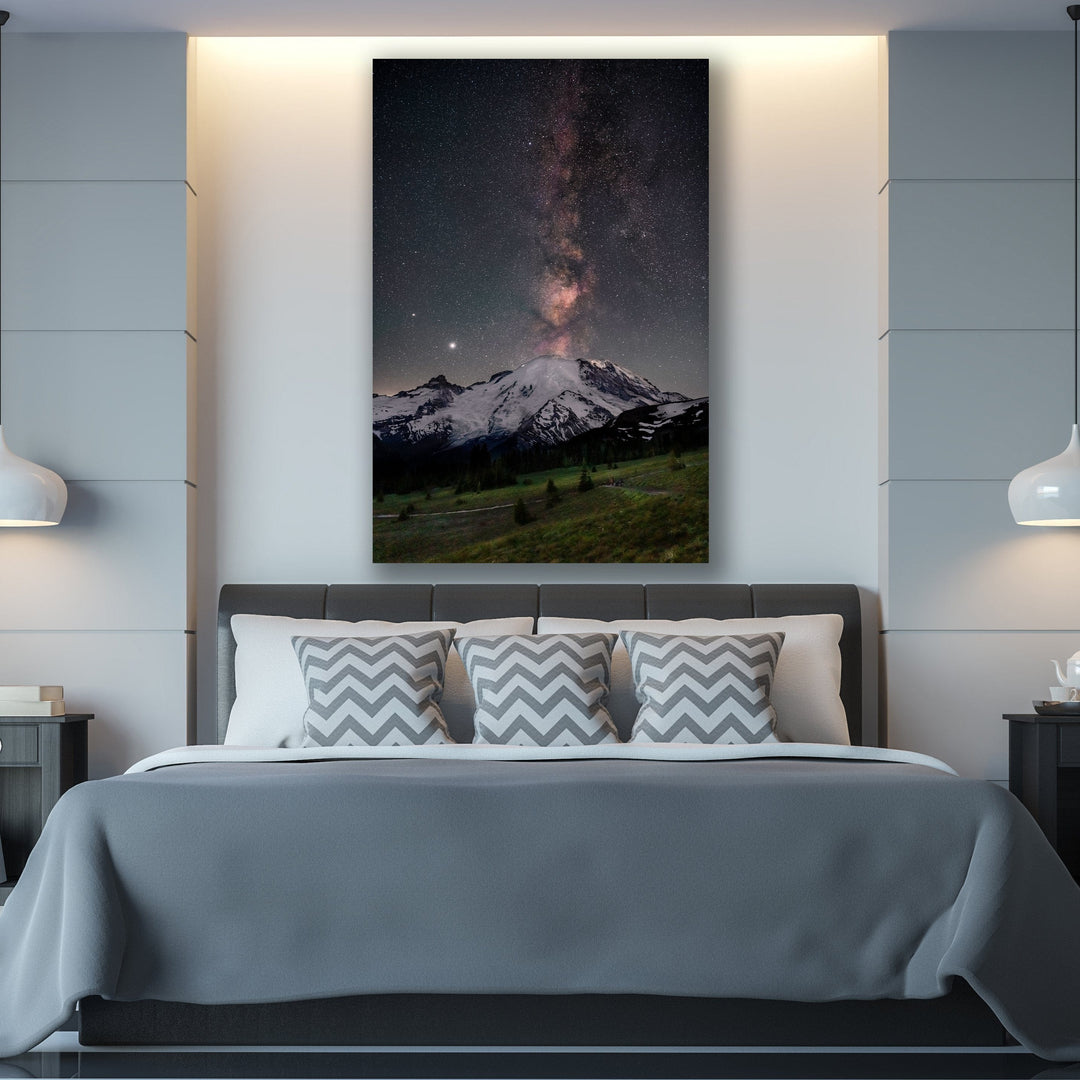 Chris Fabregas Photography Metal, Canvas, Paper Milky Way Eruption Over Mt. Rainier Wall Art print