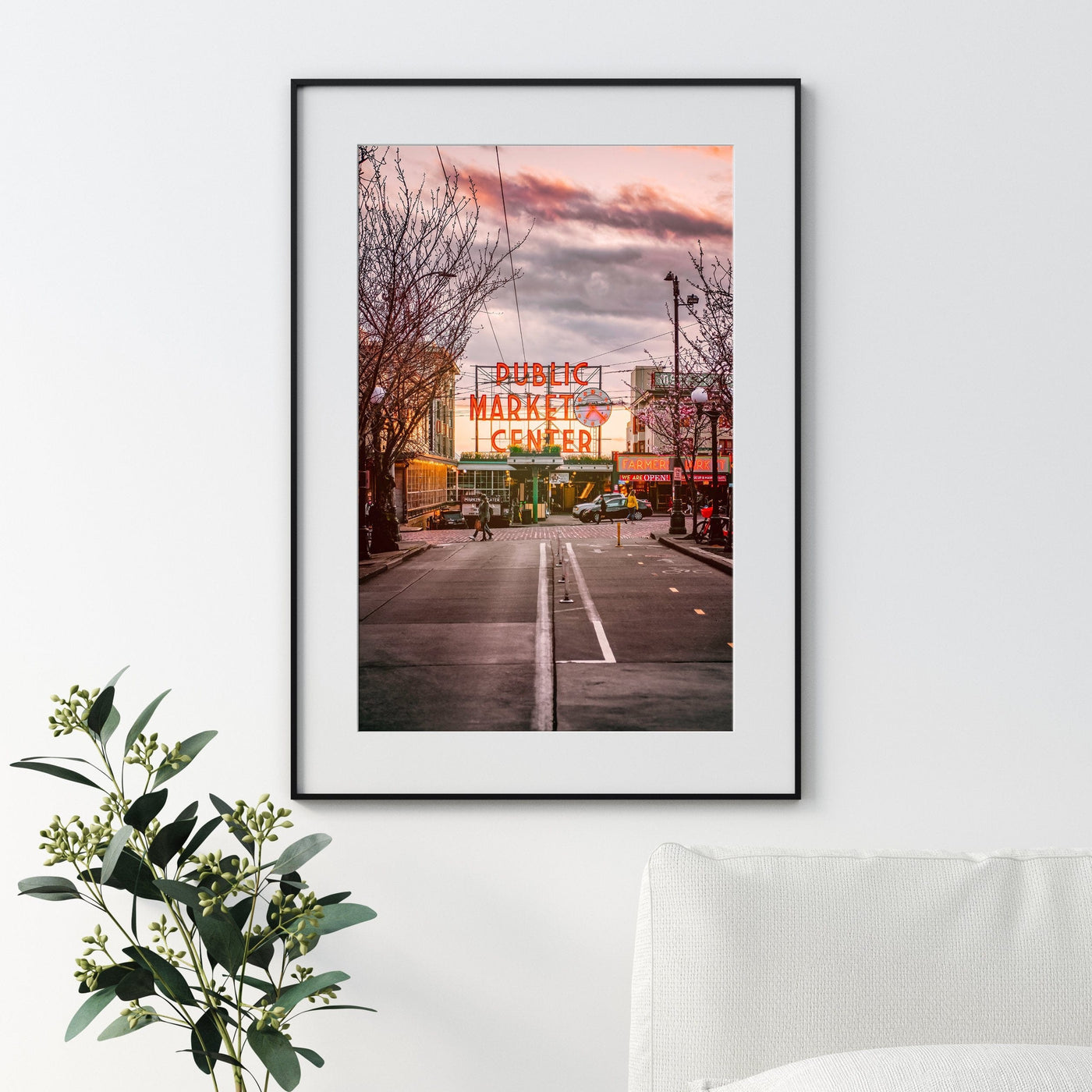 Pike Place Market Seattle displayed in a contemporary interior