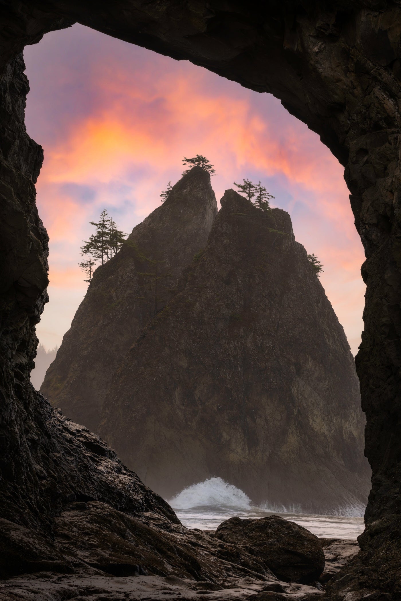 Rialto Beach Olympic National Park displayed in an elegant room interior