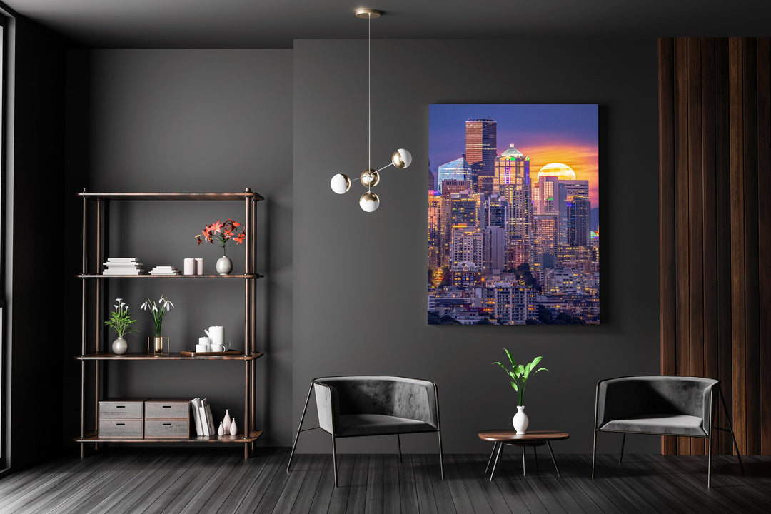 Chris Fabregas Photography Metal, Canvas, Paper SEATTLE SUPER MOON PHOTOGRAPHY Wall Art print