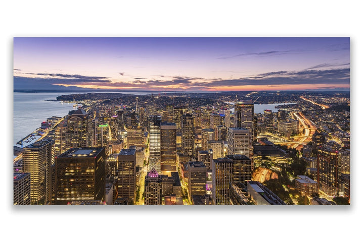 Chris Fabregas Photography Metal Print, Canvas Downtown Seattle Panoramic Limited Edition Print Wall Art print