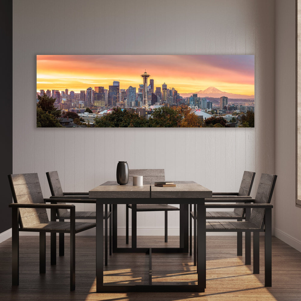 Chris Fabregas Photography Metal Print, Canvas Seattle Skyline Panoramic Print, Limited Edition Wall Art print