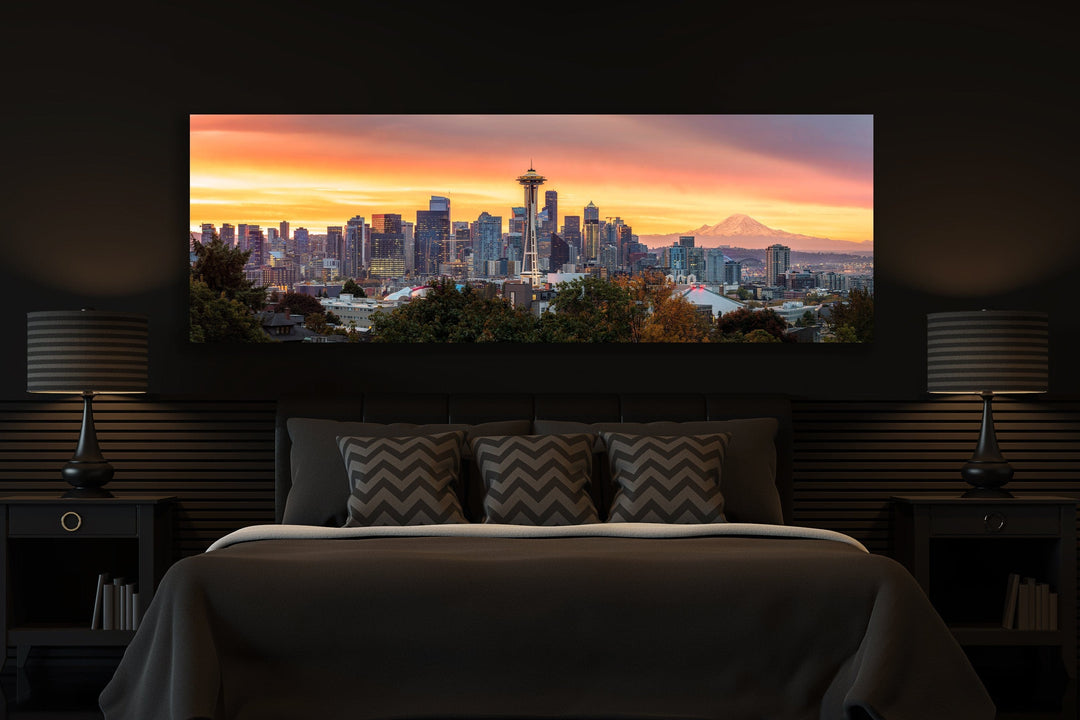 Chris Fabregas Photography Metal Print, Canvas Seattle Skyline Panoramic Print, Limited Edition Wall Art print