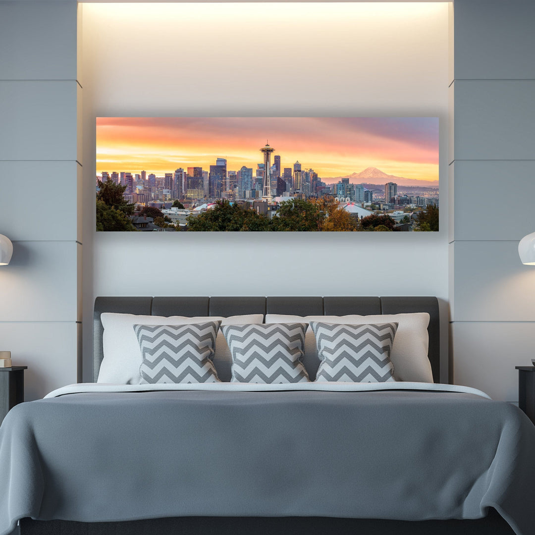 Chris Fabregas Photography Metal Print, Canvas Seattle Skyline Panoramic Print, Limited Edition Wall Art print