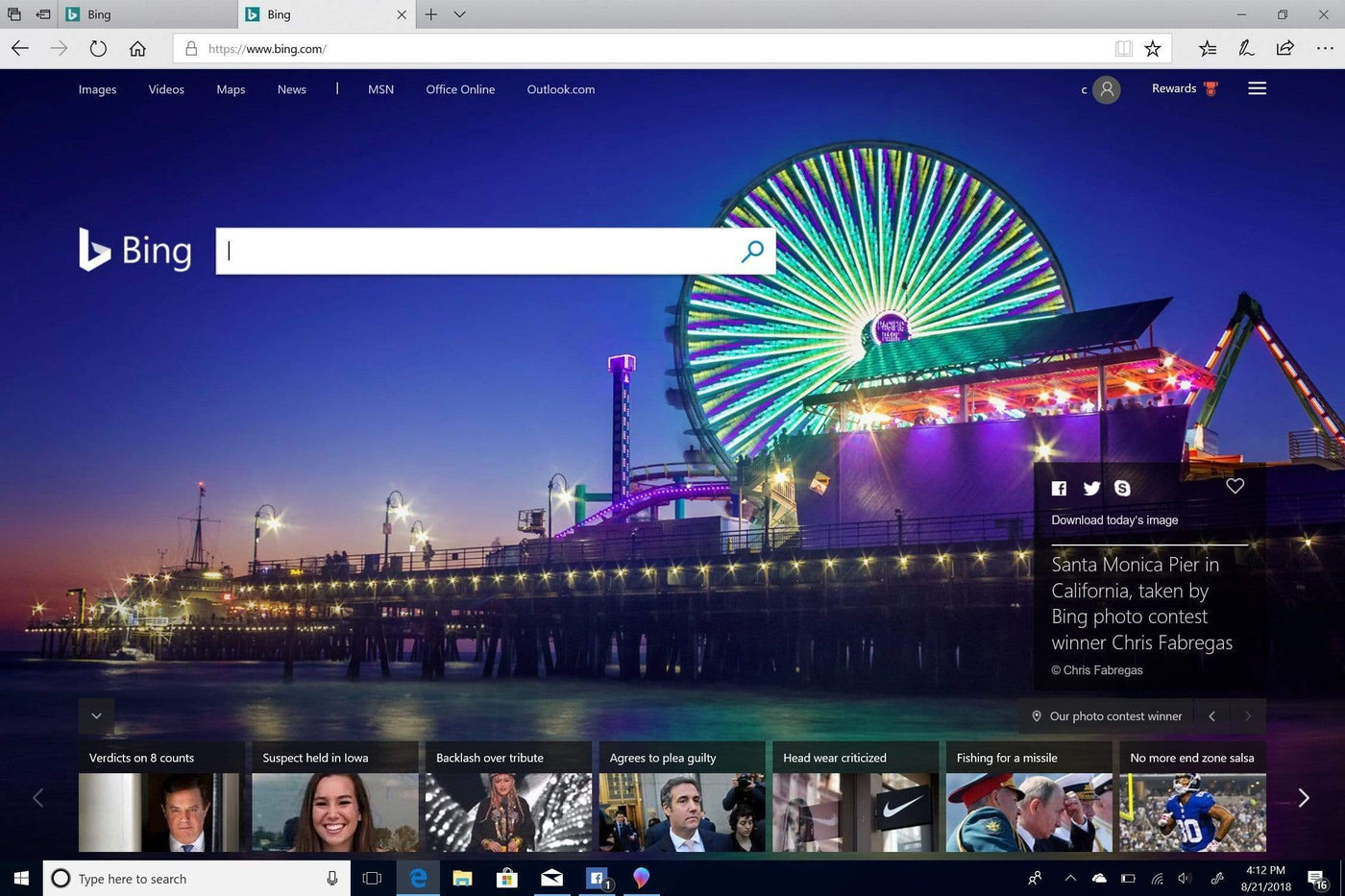 Santa Monica Pier Night displayed in a styled room interior