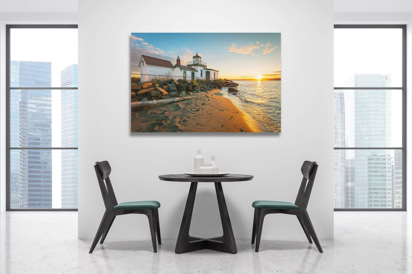 West Point Lighthouse Seattle displayed in a modern room interior
