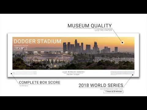 Dodger Stadium 2018 World Series Game 3 Poster with Boxscore